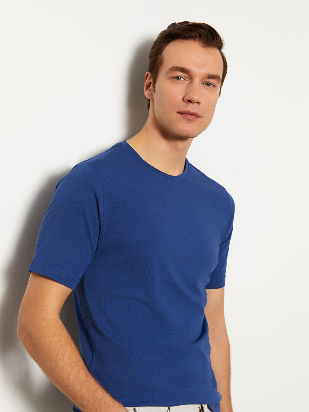 İndigo Bisiklet Yaka Penye Erkek Tişört