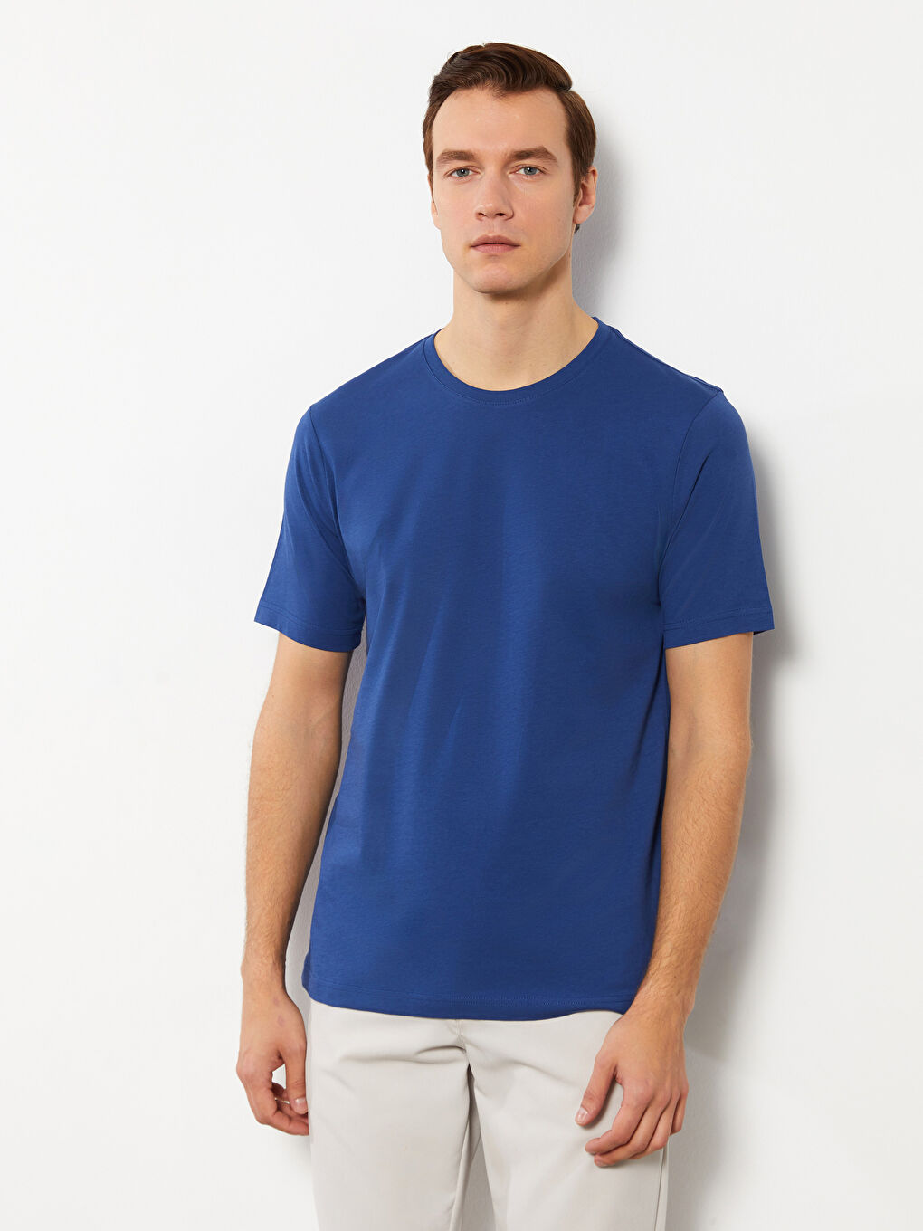 İndigo Bisiklet Yaka Penye Erkek Tişört-1