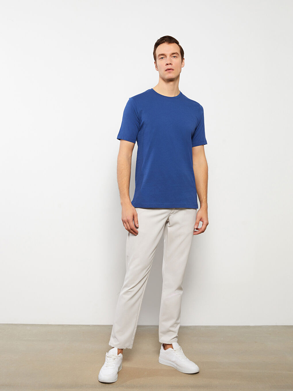 İndigo Bisiklet Yaka Penye Erkek Tişört-2