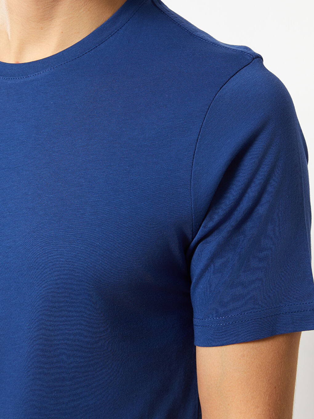 İndigo Bisiklet Yaka Penye Erkek Tişört-3