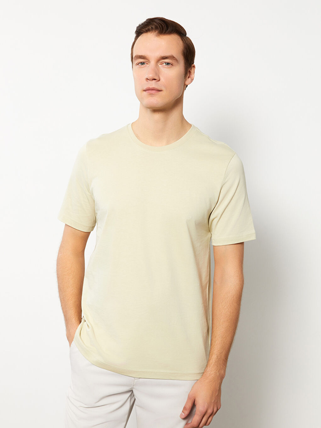 Tricou pentru Bărbați din Jerseu cu Guler Rotund