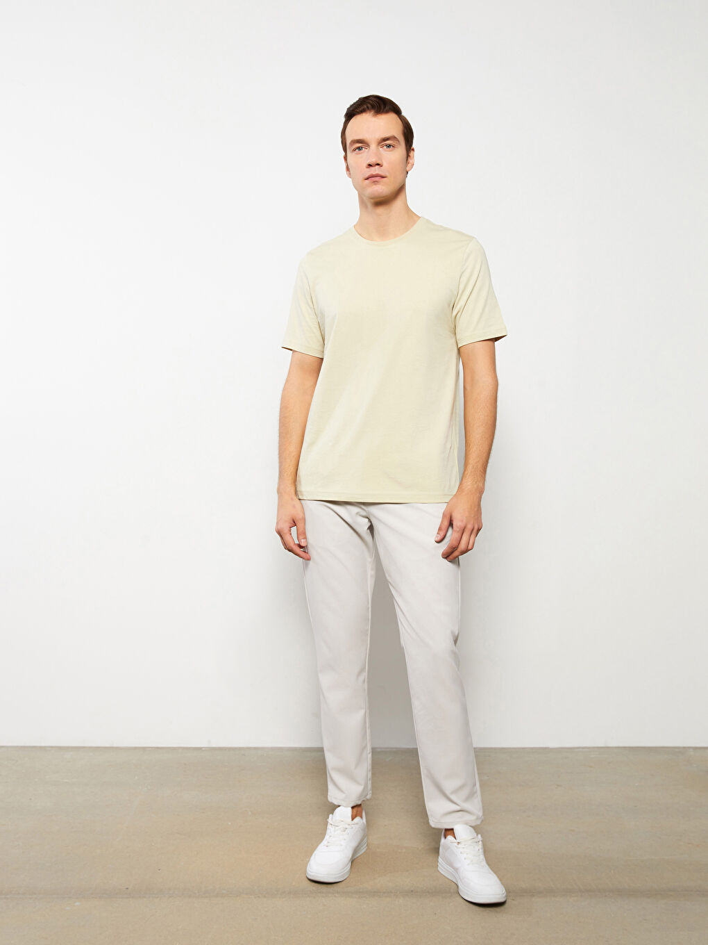 Tricou pentru Bărbați din Jerseu cu Guler Rotund-2