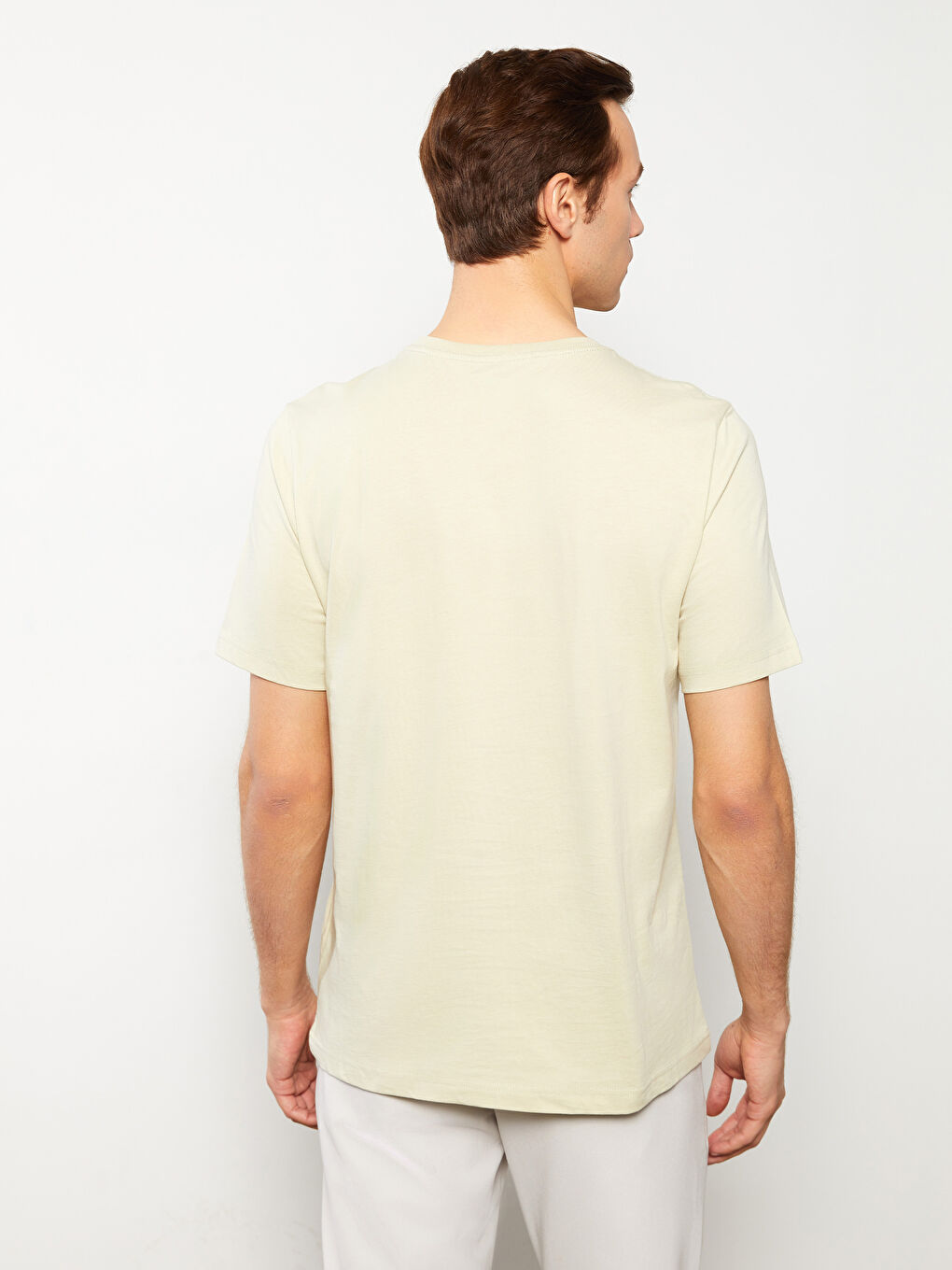 Tricou pentru Bărbați din Jerseu cu Guler Rotund-4