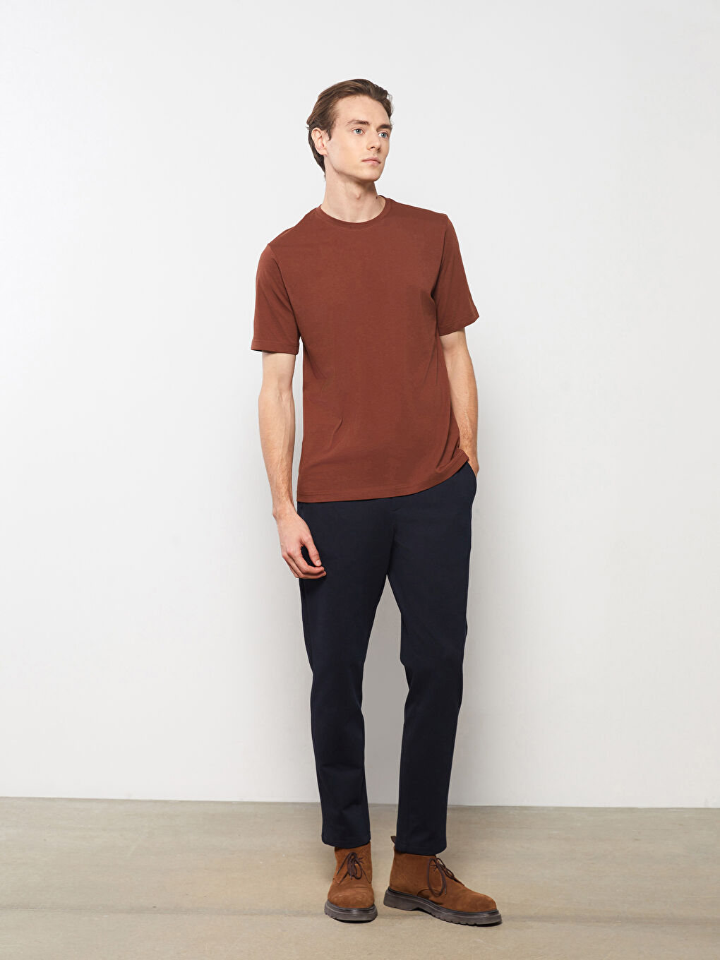 تيشيرت رجالي بياقة دائرية قماش جيرسي-2