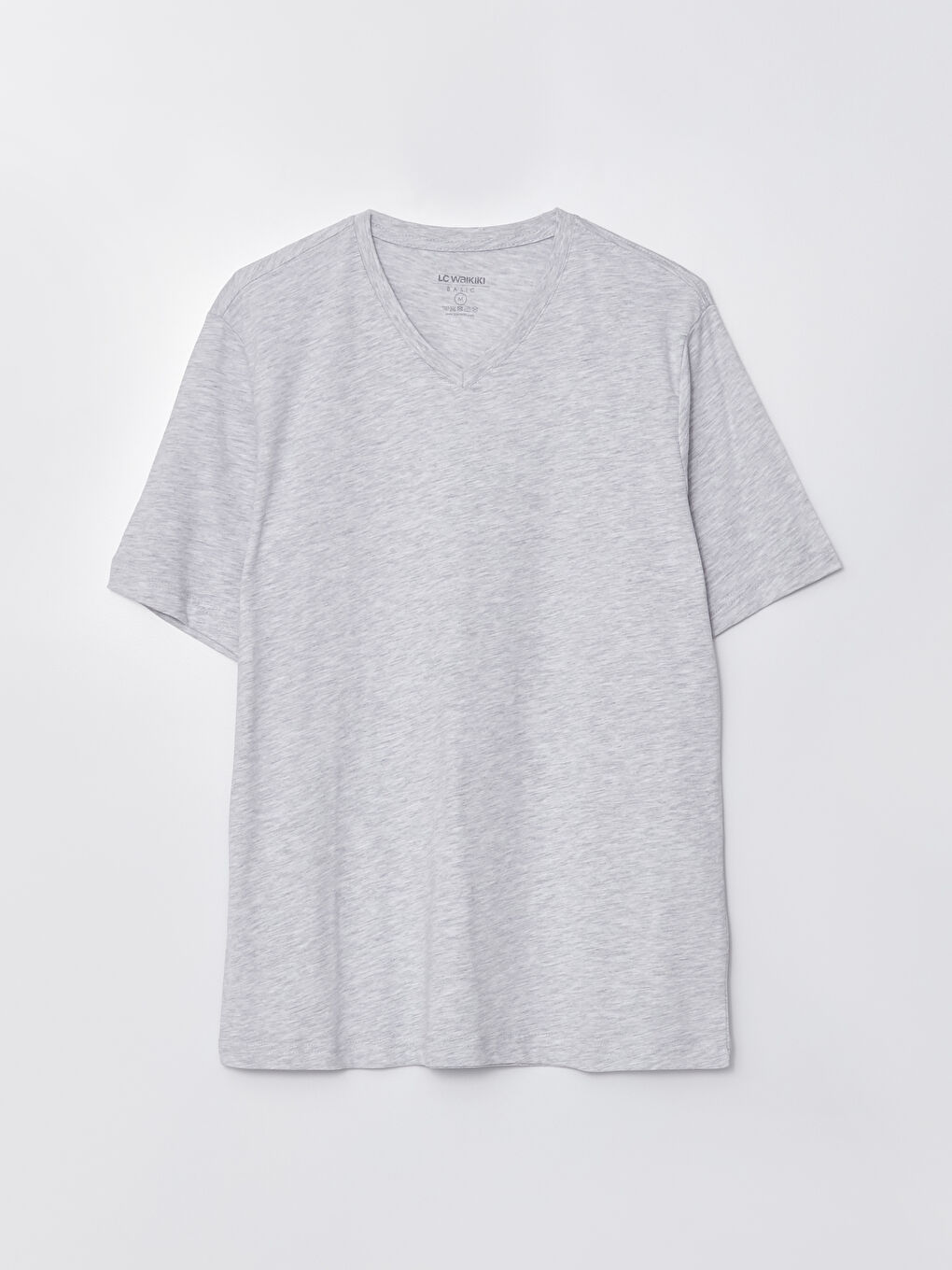 Футболка Мужская с V-образным вырезом и коротким рукавом из базового чесаного хлопка-5