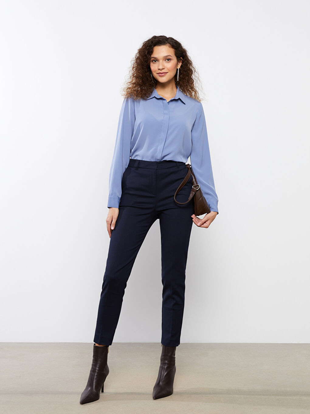 Women's Cigarette Plain Trousers-5