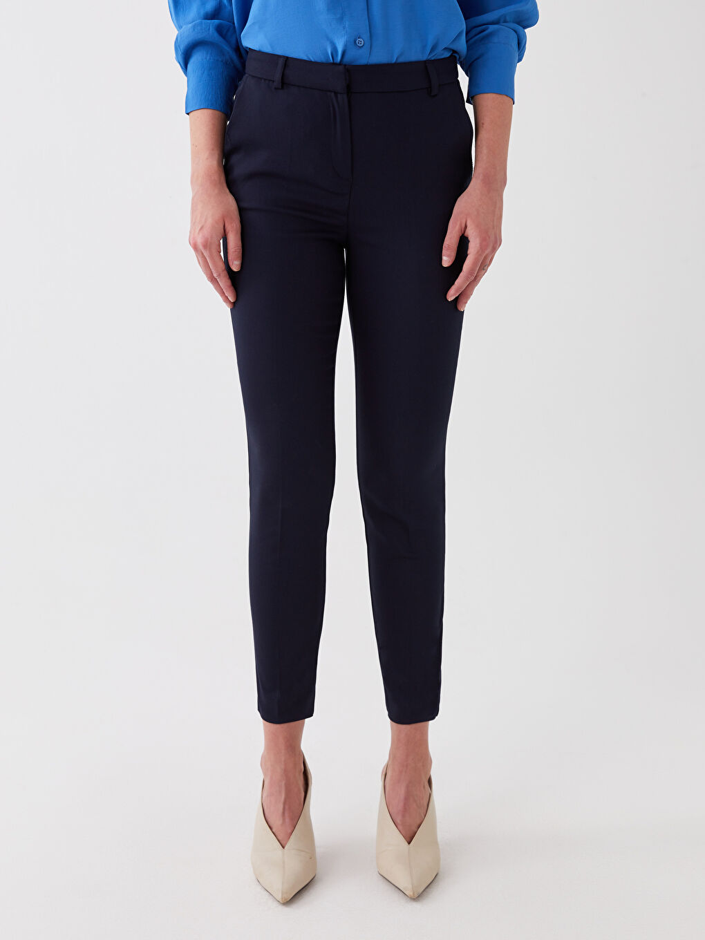 Women's Cigarette Plain Trousers-6