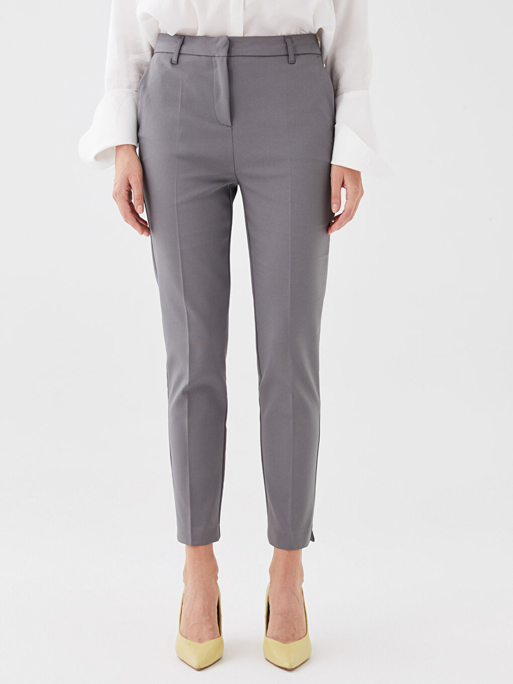 Женские однотонные брюки-сигареты-2