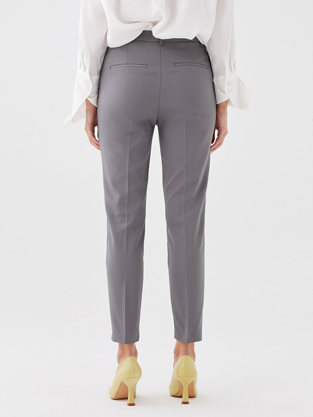 Женские однотонные брюки-сигареты-4