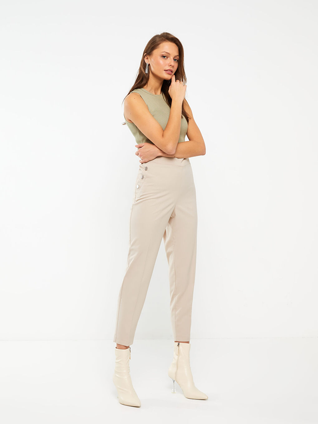 LCWAIKIKI Basic Ženske Pantalone Šargarepa Kroja, Jednobojne -S30137Z8-FFG