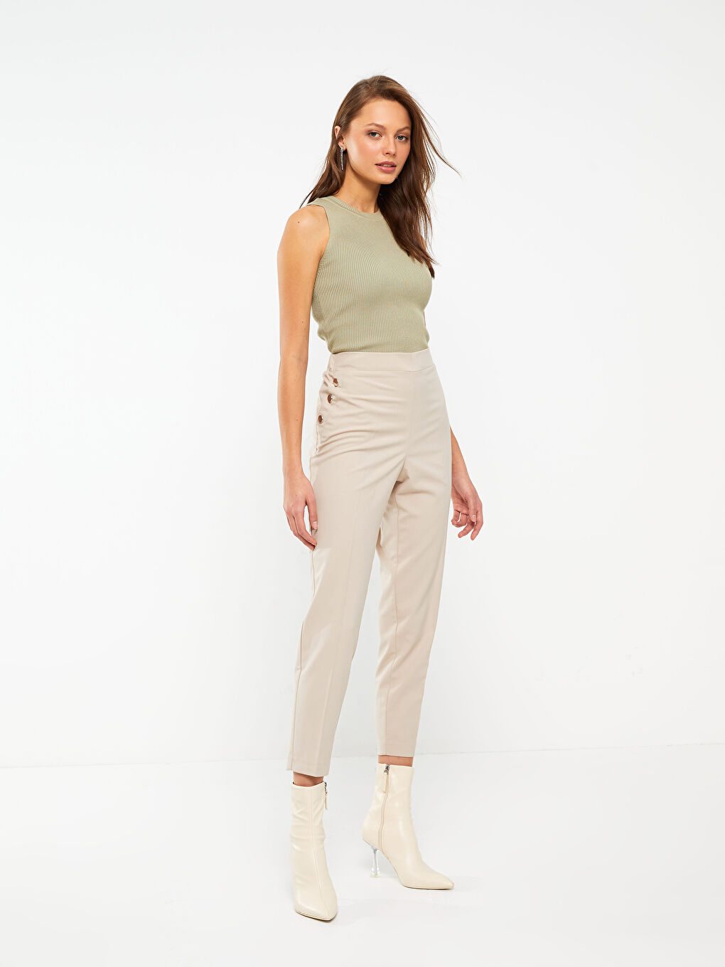 LCWAIKIKI Basic Ženske Pantalone Šargarepa Kroja, Jednobojne -S30137Z8-FFG