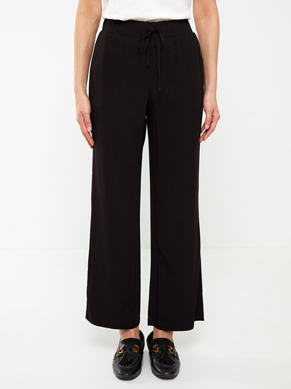 LC Waikiki Široke Jednostavne Keper Ženske Pantalone -S30138Z8-CVL