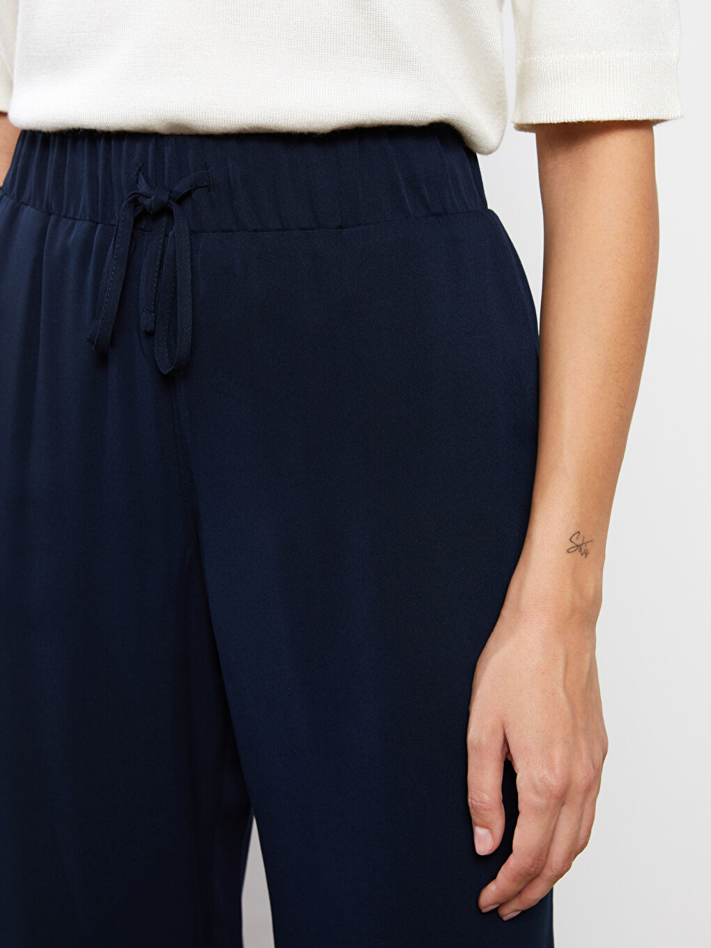 Loose Fit Plain Twill Women's Trousers -S30138Z8-E1J