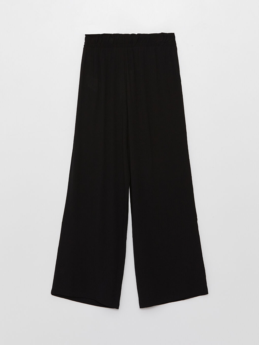 Elastic Waist Comfortable Fit Straight Crinkled Women's Trousers-10