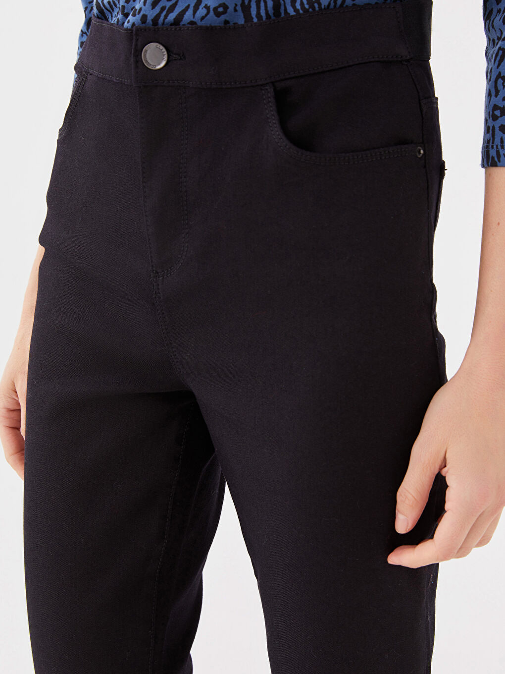 Slim Fit Pocket Detailed Gabardine Women Trousers -S30140Z8-CVL