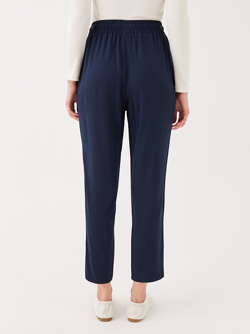 Carrot Cut Straight Gabardine Women's Trousers -S30141Z8-E1J
