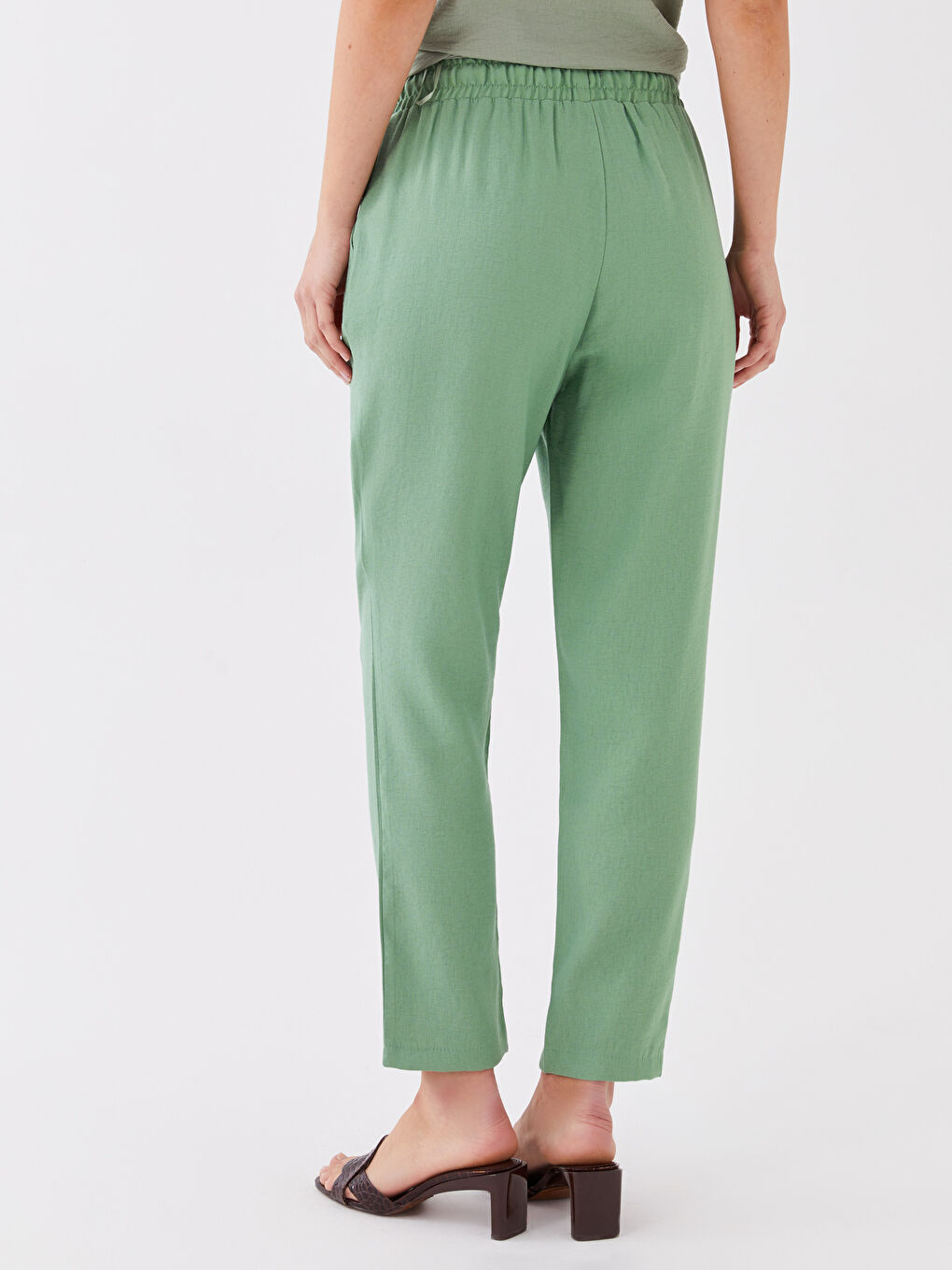 Elastic Waist Carrot Fit Women's Trousers-3