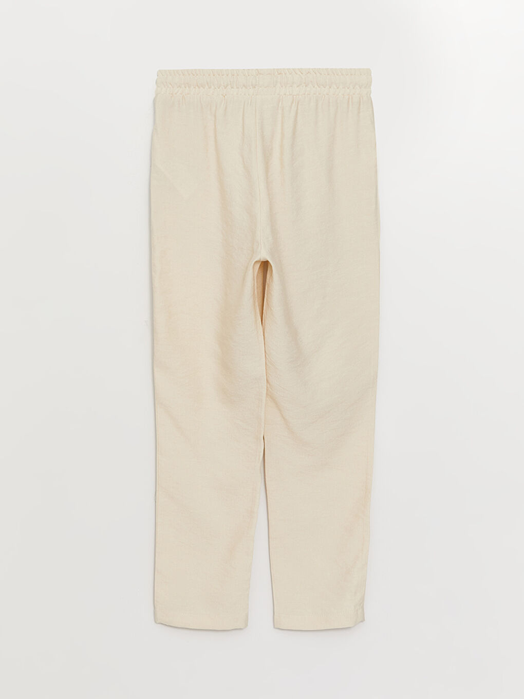 Bej Beli Lastikli Havuç Kesim Kadın Pantolon-6