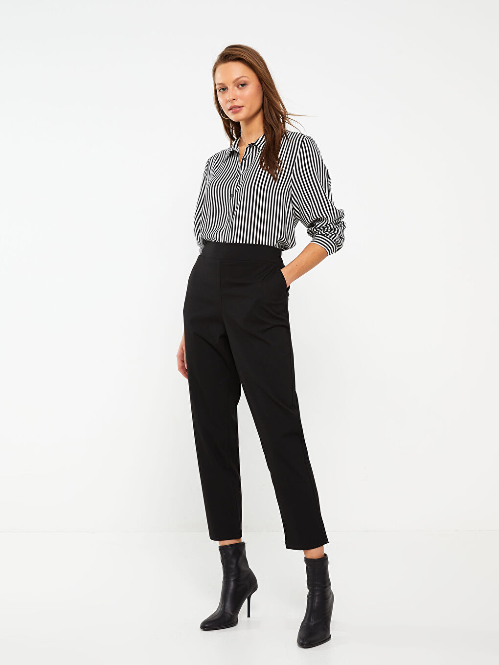 LC Waikiki Ženske Pantalone Šargarepa Kroja, Jednobojne -S30147Z8-CVL