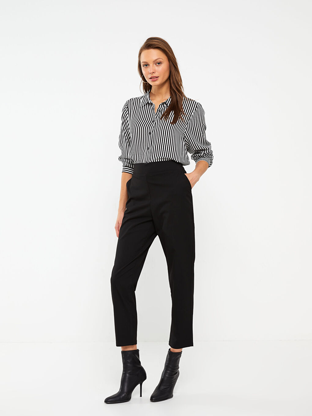 LC Waikiki Ženske Pantalone Šargarepa Kroja, Jednobojne -S30147Z8-CVL