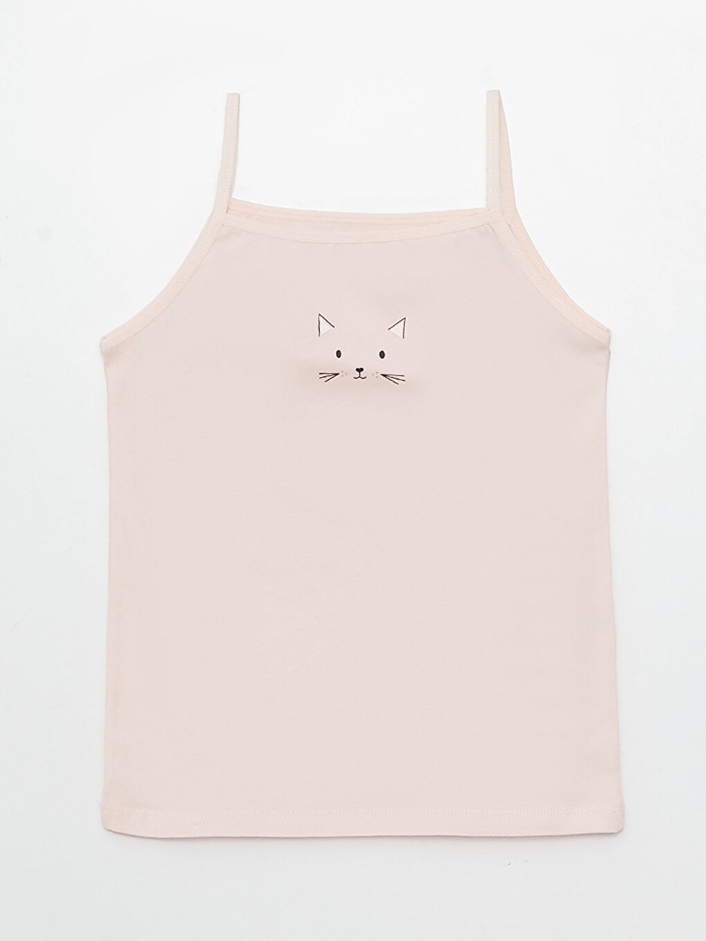 Square Collar Printed Strappy Girls' Vest 2 Pack-2