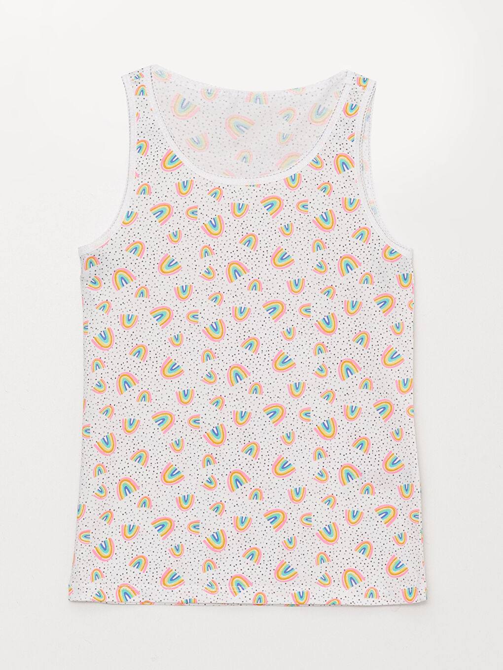 Pembe Bisiklet Yaka Baskılı Kız Çocuk Atlet 2'li-2