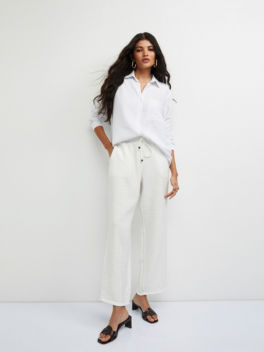 LC Waikiki Jednostavne ženske pantalone sa gumom na pojasu -S30172Z8-FDU