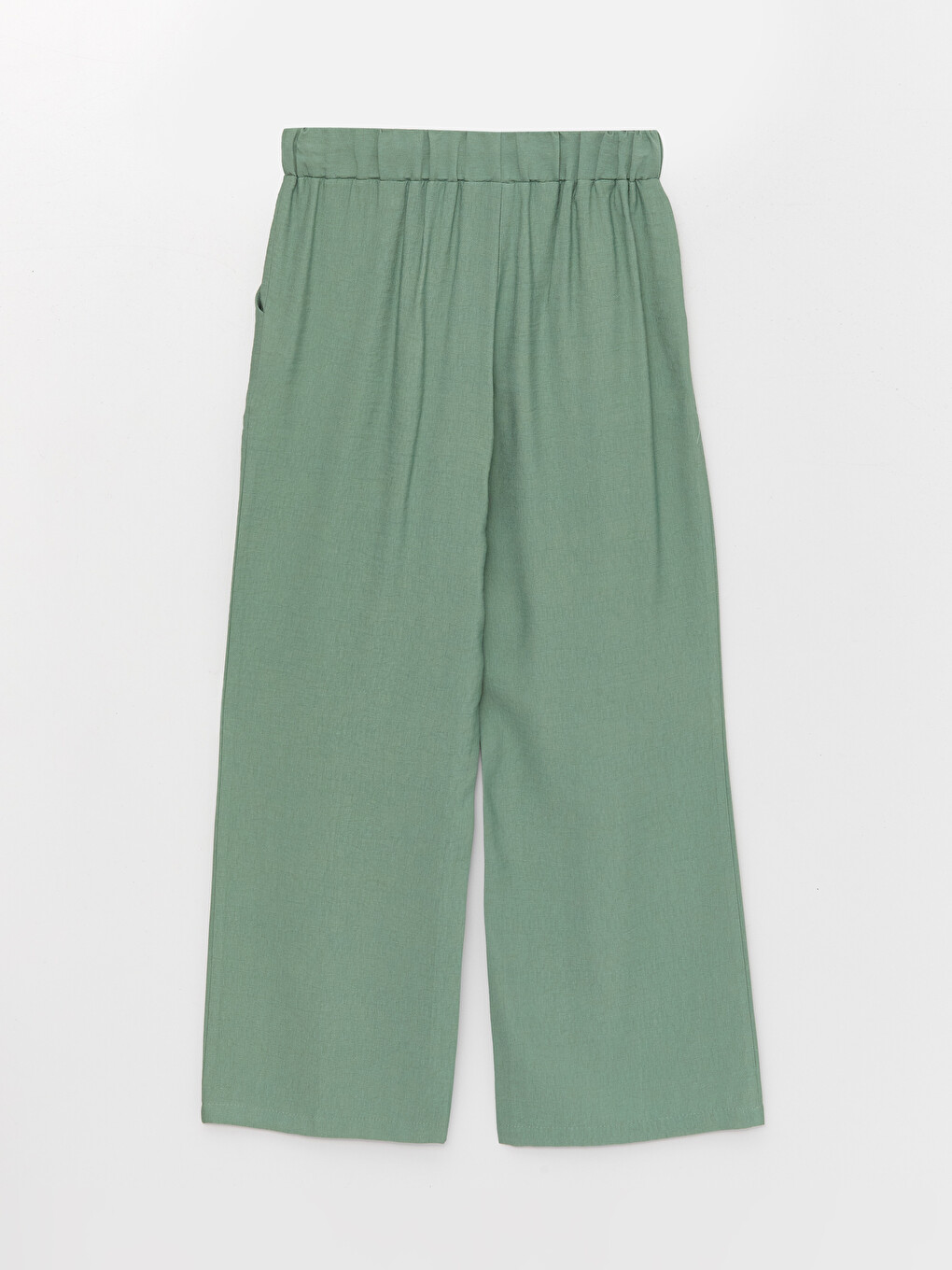 Women's Elastic Waist Plain Trousers-6
