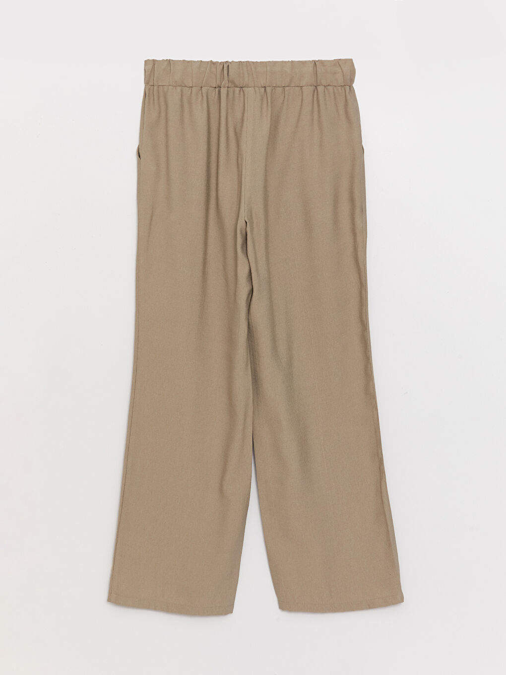 Женские однотонные брюки с эластичным поясом-6