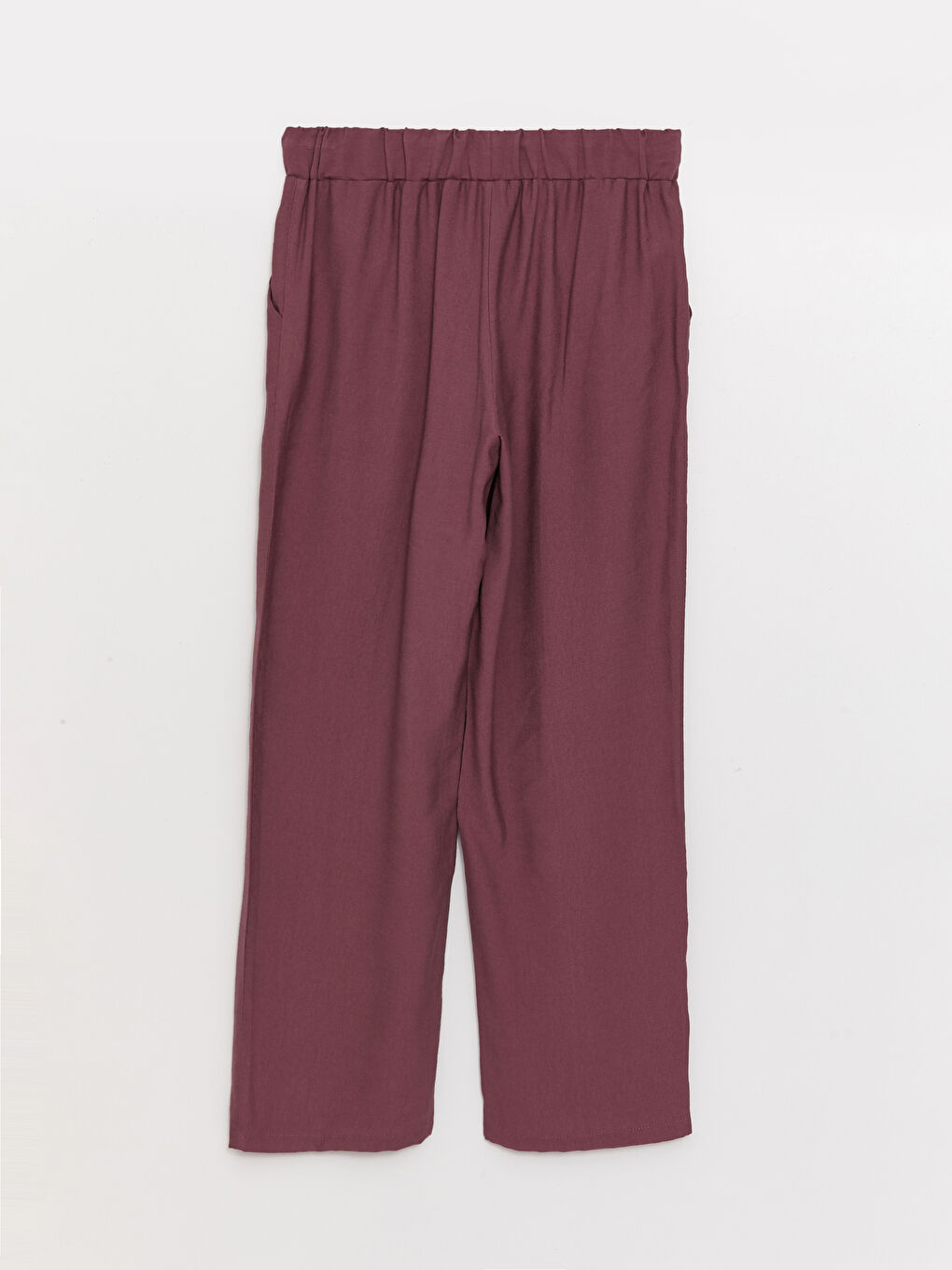 Женские однотонные брюки с эластичным поясом-7