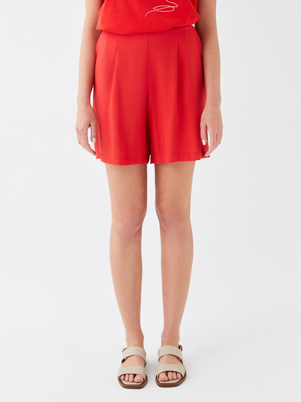 Elasticated Waist Relaxed Fit Women's Shorts -S30173Z8-R23