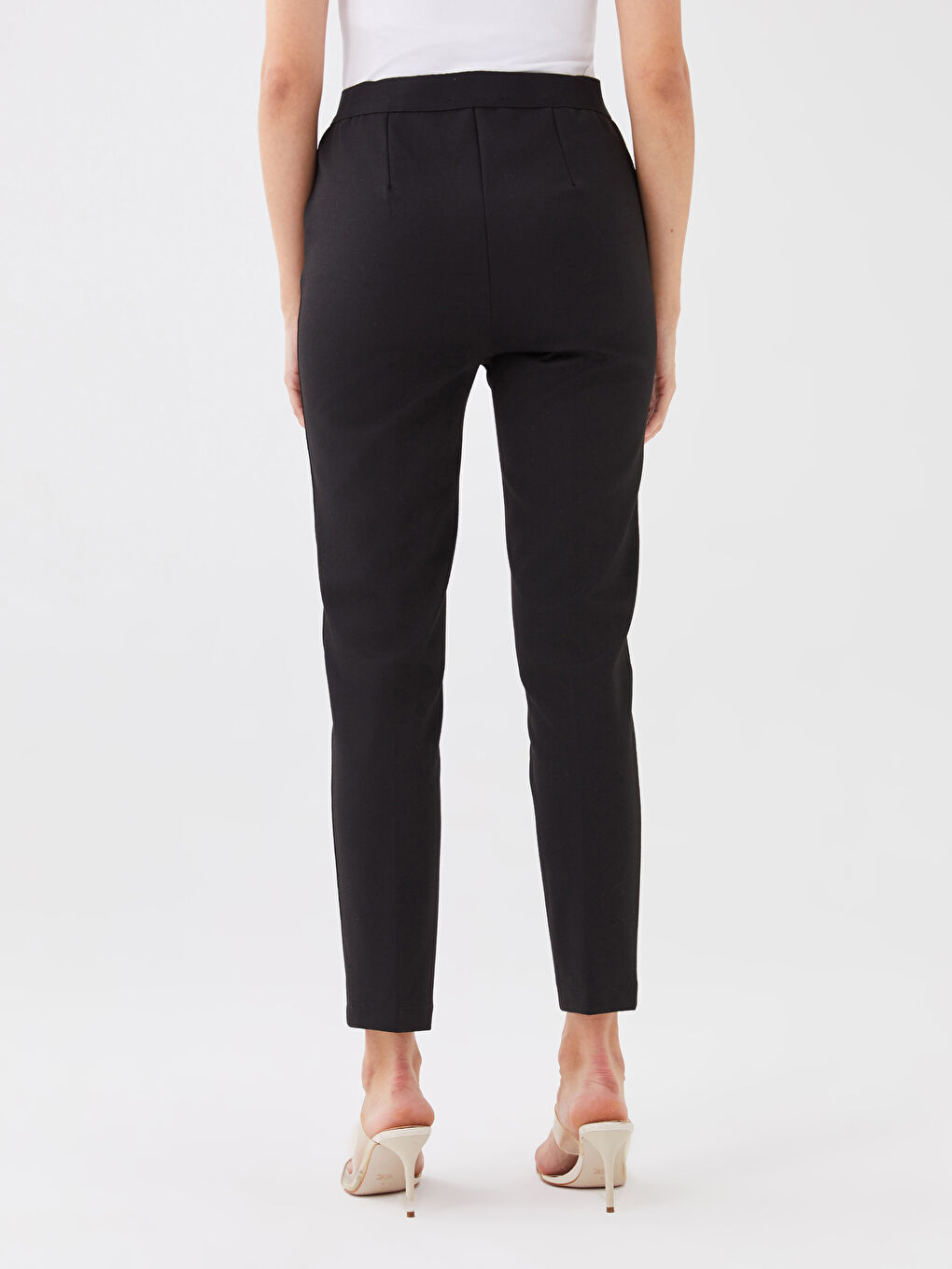 High Waist Slim Fit Women Carrot Trousers-4