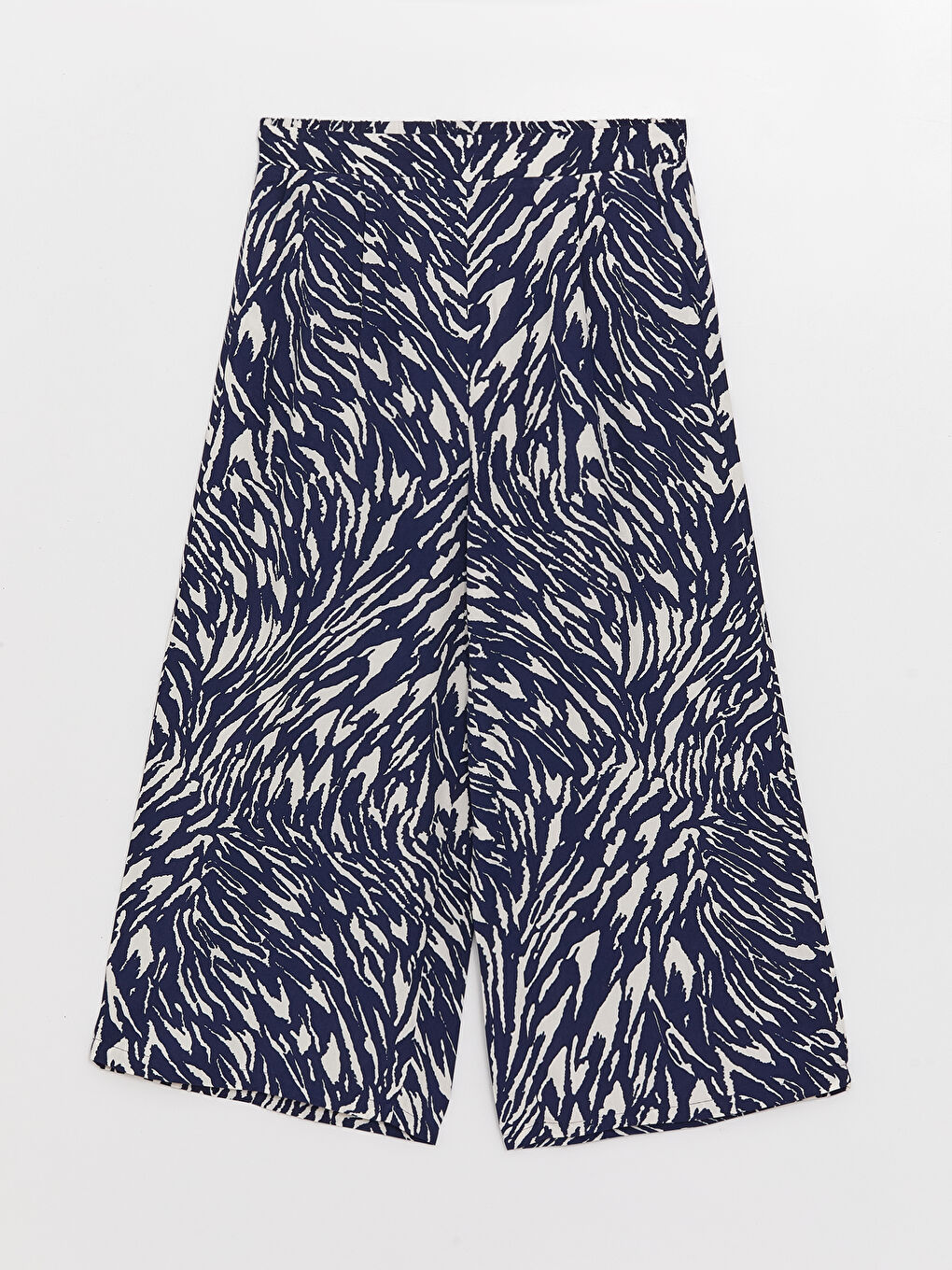 Mavi Beli Lastikli Desenli Kadın Kapri-4