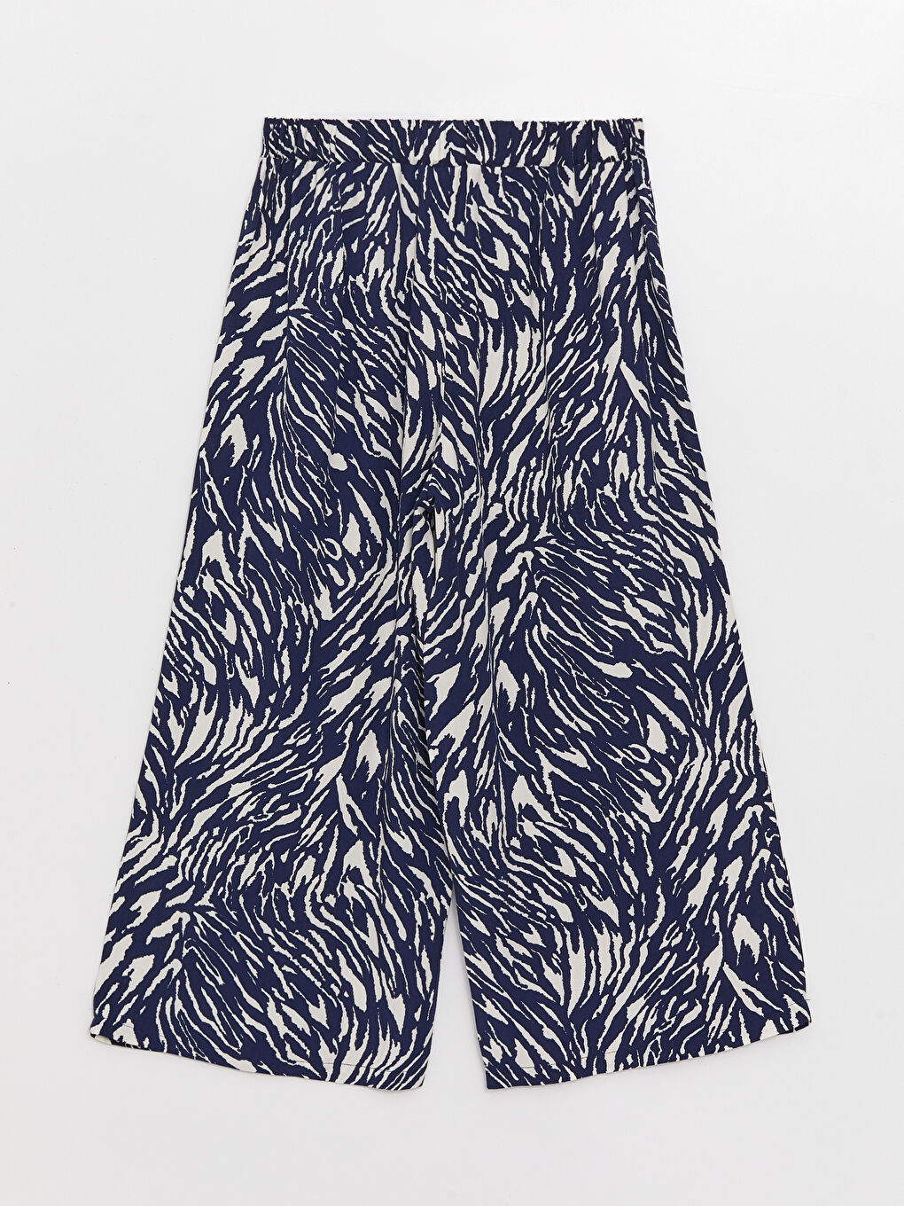 Mavi Beli Lastikli Desenli Kadın Kapri-5