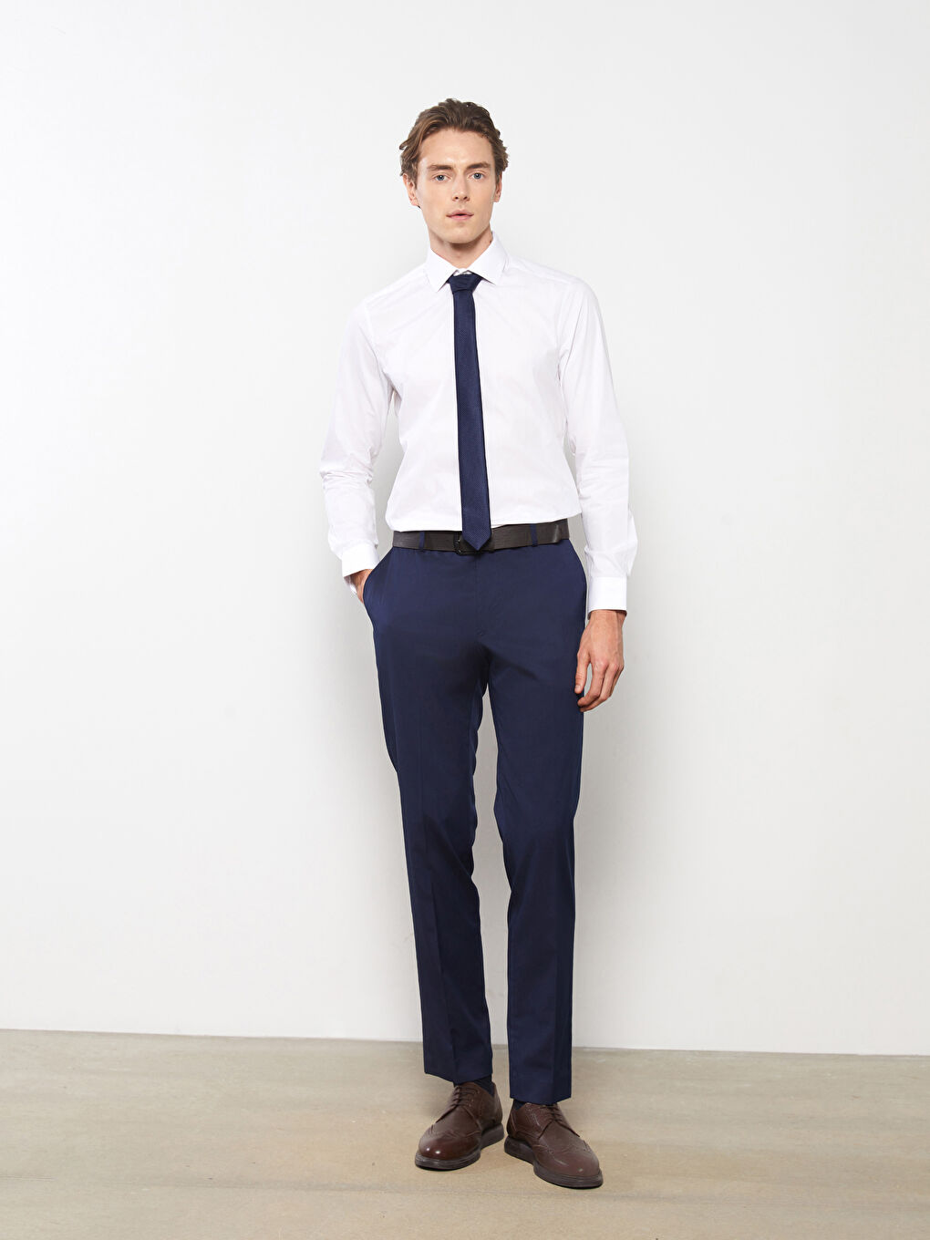 Muška slim-fit poplin košulja - dugi rukav -S30190Z8-Q6K