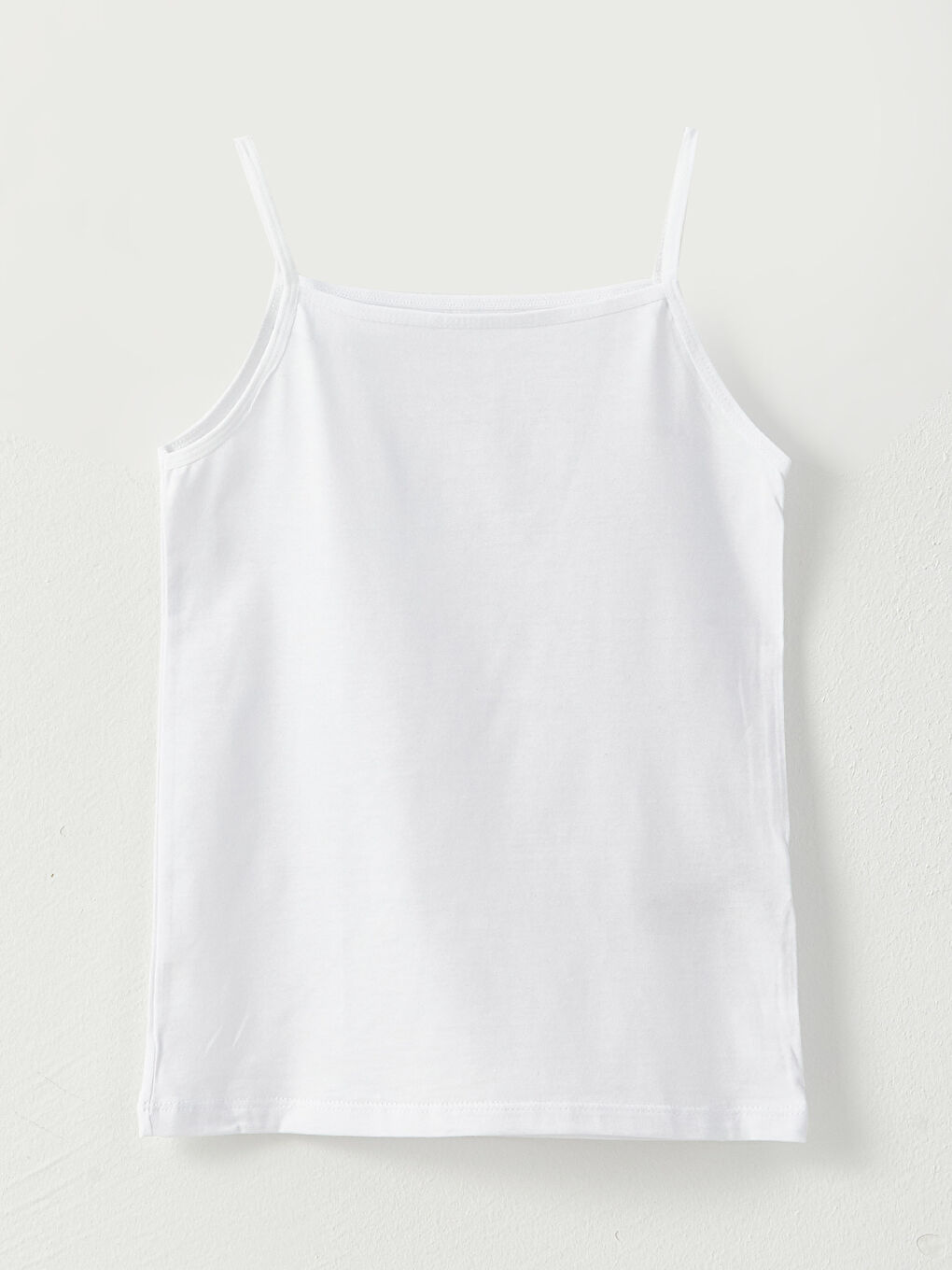 Pembe Kare Yaka Basic Askılı Kız Çocuk Atlet 2'li-2