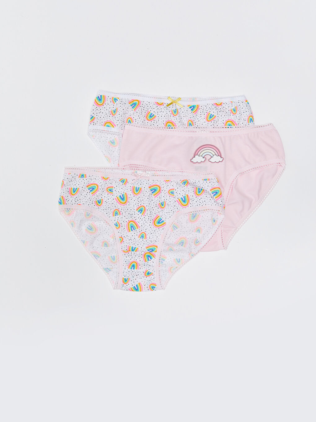 LCW Kids Beyaz Baskılı Kız Çocuk Külot 3'lü
