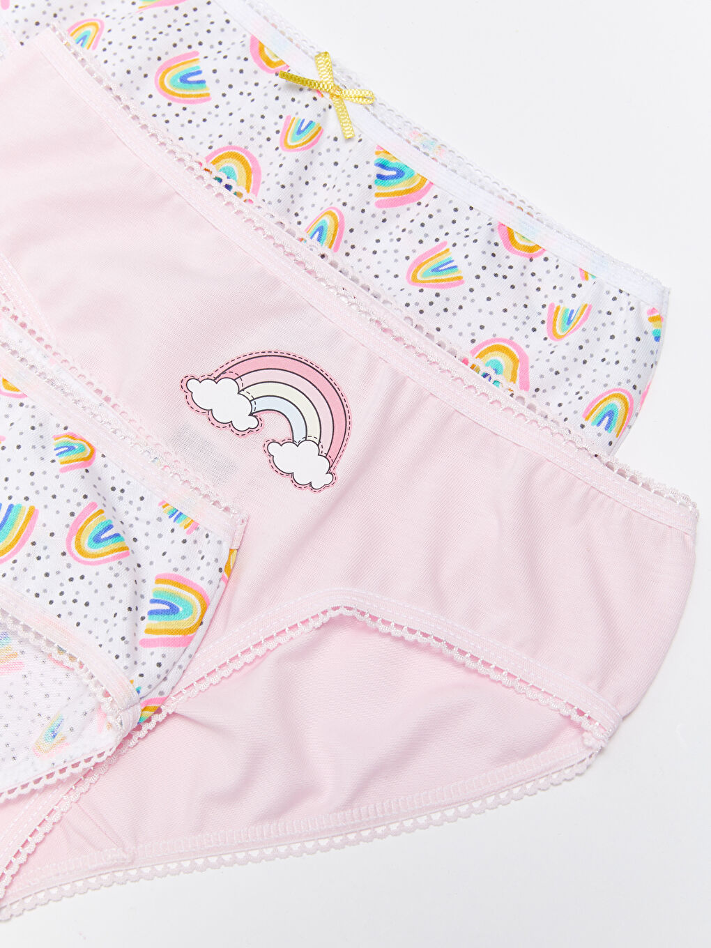 LCW Kids Beyaz Baskılı Kız Çocuk Külot 3'lü - 1