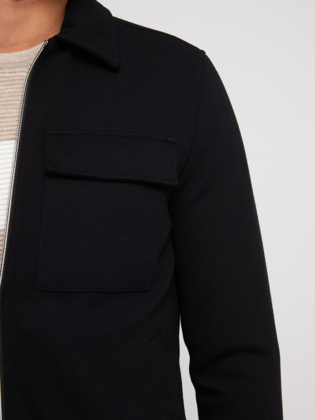 Slim Fit Collared Neck Men's Coat -S30198Z8-CVL