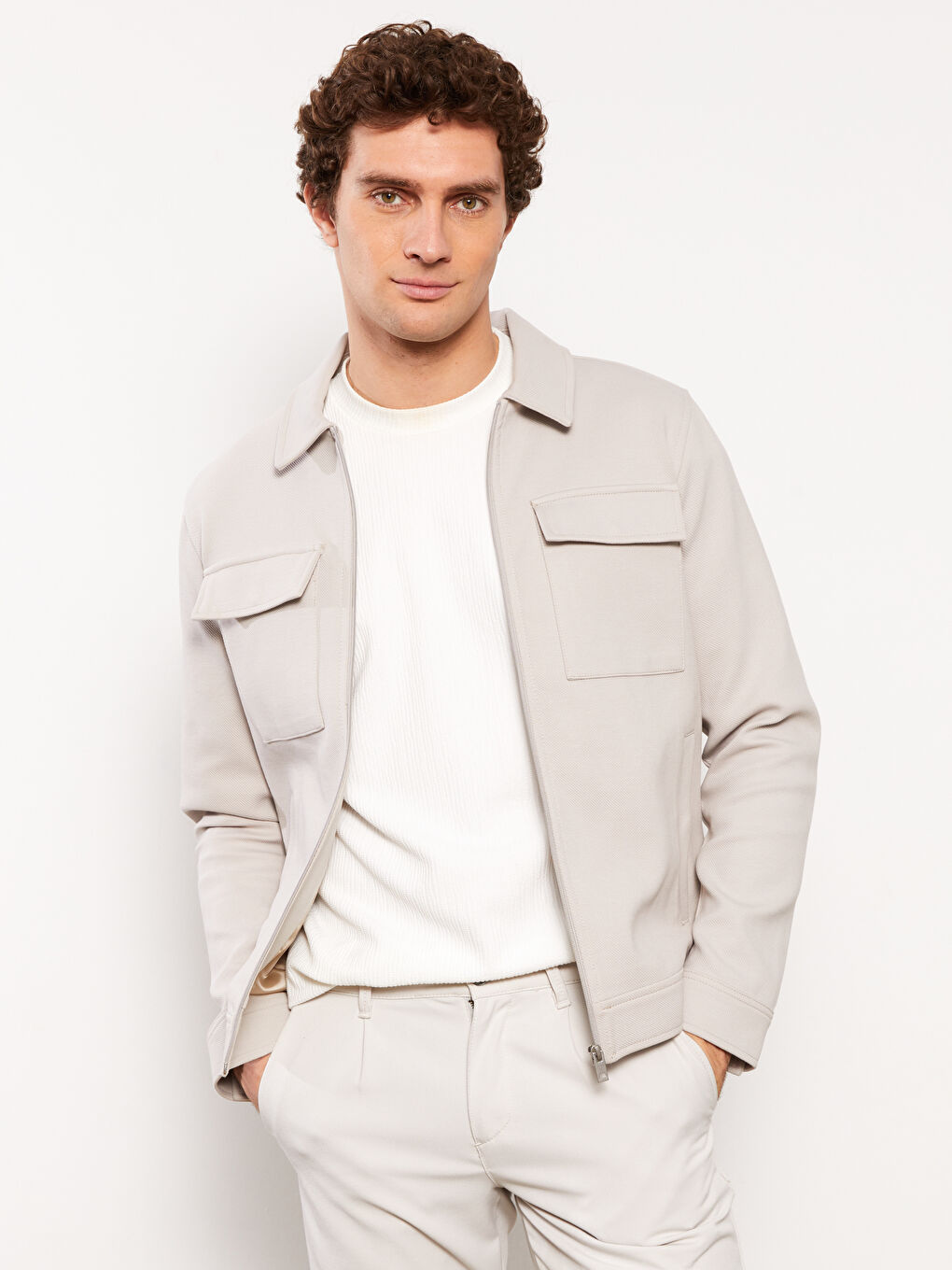 LCW Vision Slim Fit Collared Neck Men's Coat -S30198Z8-QMD