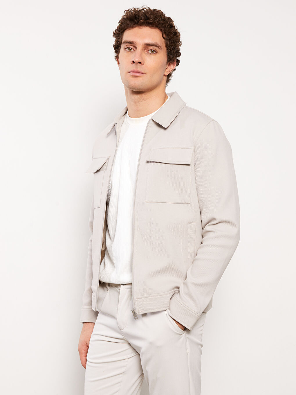LCW Vision Slim Fit Collared Neck Men's Coat -S30198Z8-QMD