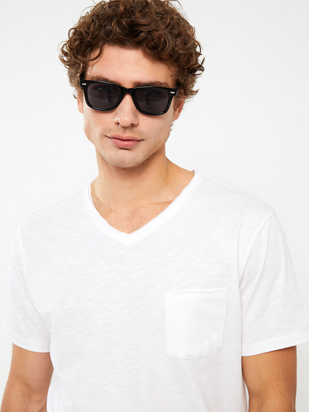 V-Neck Short Sleeve Jersey Men's T-Shirt-4