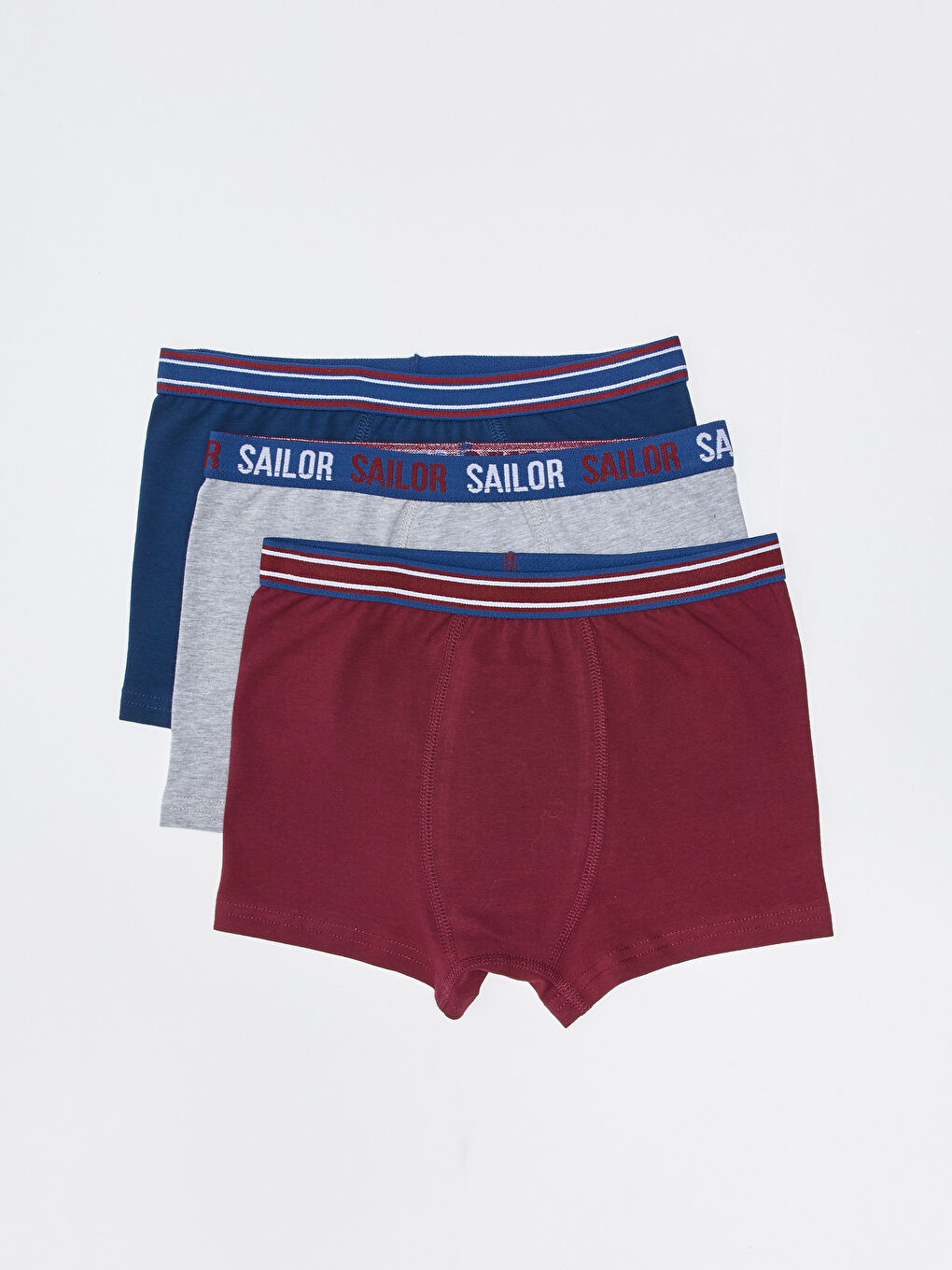 Bordo Baskılı Pamuklu Erkek Çocuk Boxer 3'lü