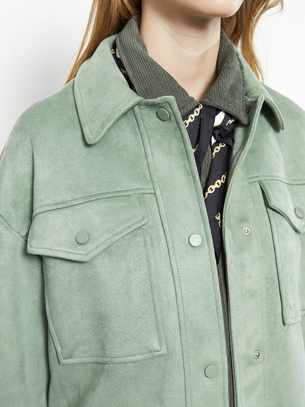 Women's Shirt Collar Plain Faux Leather Coat -S30238Z8-RYR
