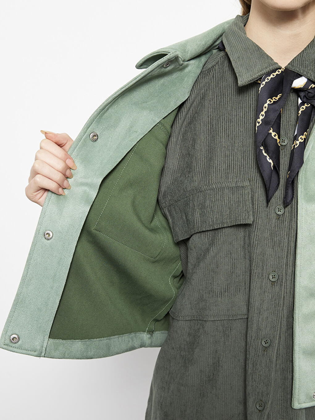 Women's Shirt Collar Plain Faux Leather Coat -S30238Z8-RYR