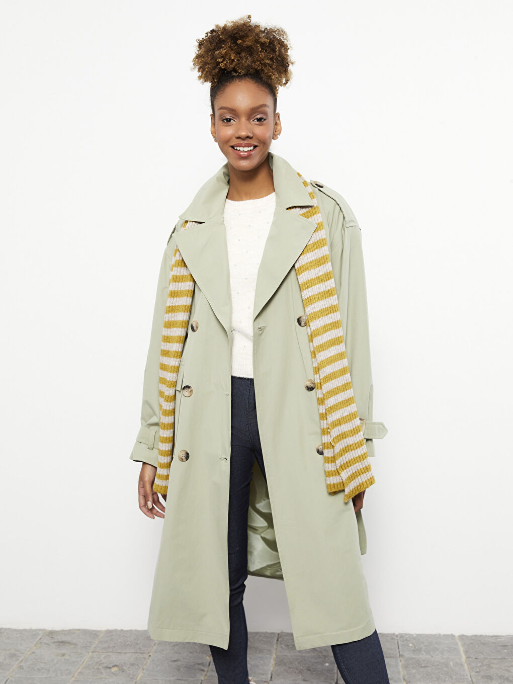 Jacket Collar Straight Long Sleeve Oversize Women's Trench Coat -S30239Z8-S3B