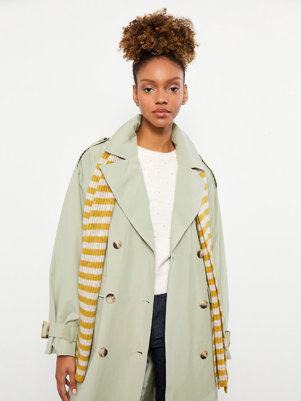 Jacket Collar Straight Long Sleeve Oversize Women's Trench Coat -S30239Z8-S3B