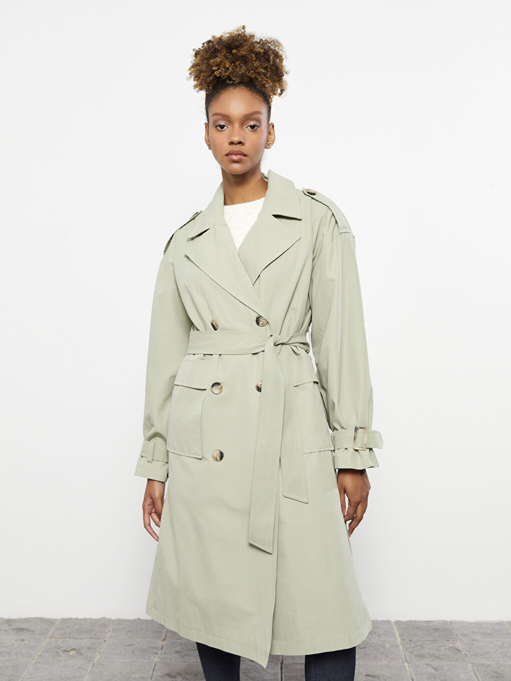 Jacket Collar Straight Long Sleeve Oversize Women's Trench Coat -S30239Z8-S3B