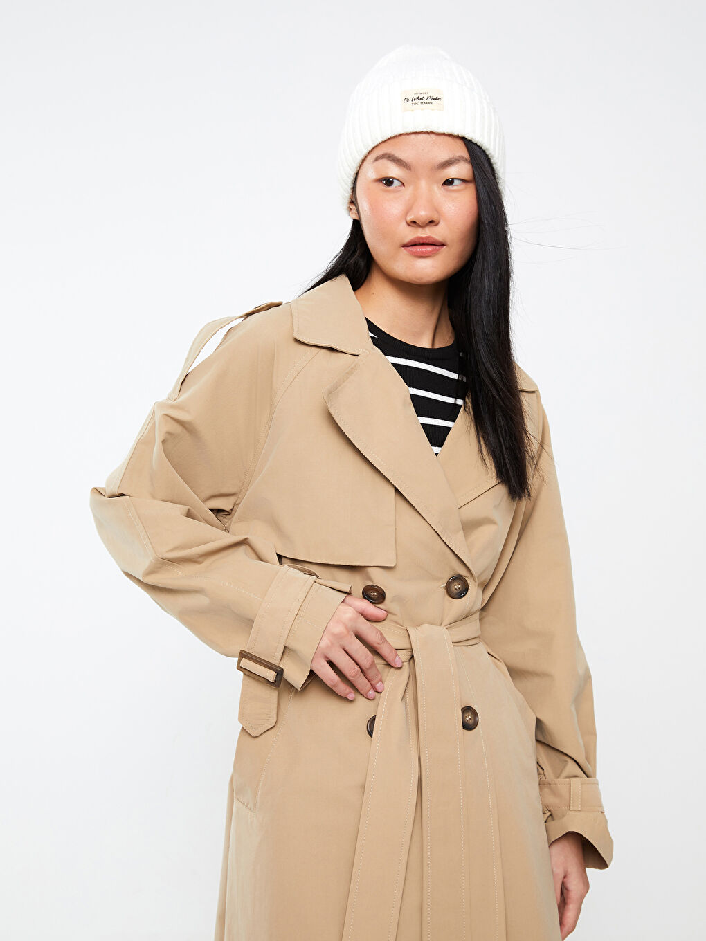 Jacket Collar Regular Long Sleeve Women's Trench Coat -S30240Z8-SKQ