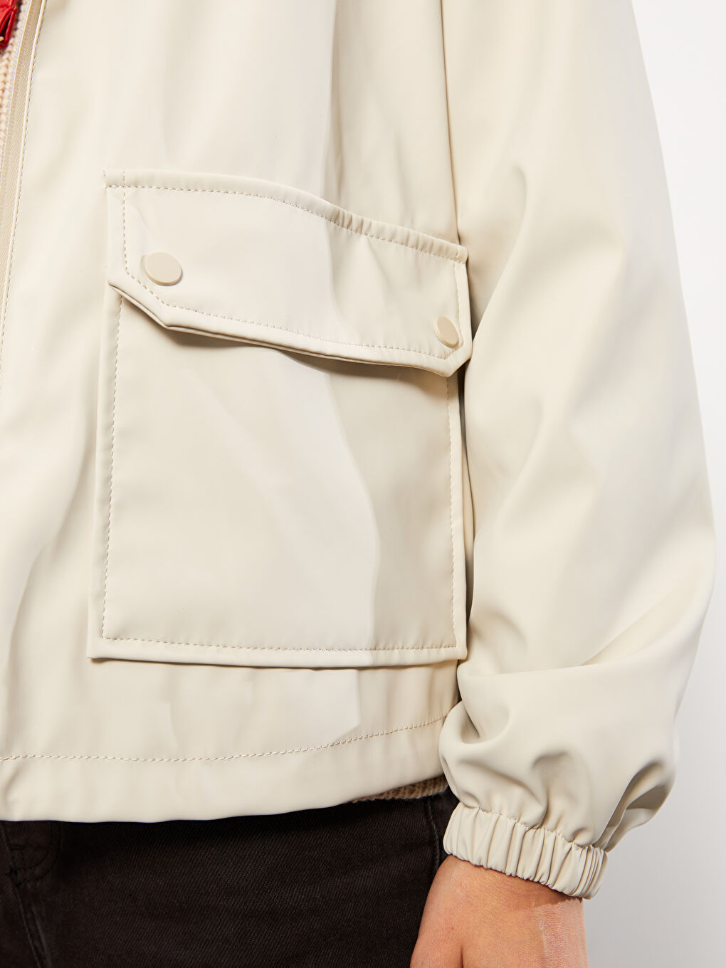 Women's Hooded Plain Raincoat-3